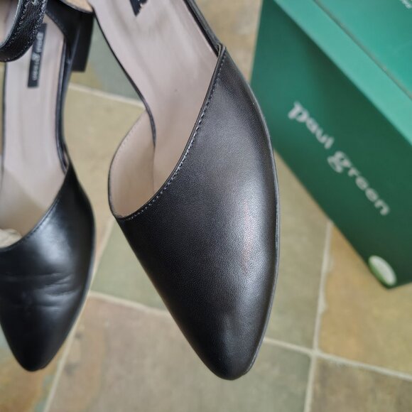 Paul Green Black Leather Flat Shoe - Picture 6 of 9